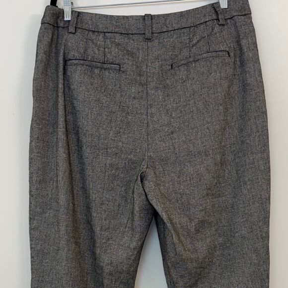 Talbots Linen-Blend Ankle Pants Salt and Pepper Black/White | Size 14 - Picture 5 of 8